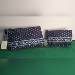 Vera Bradley Seaport Navy medium and small  Cosmetic Bag